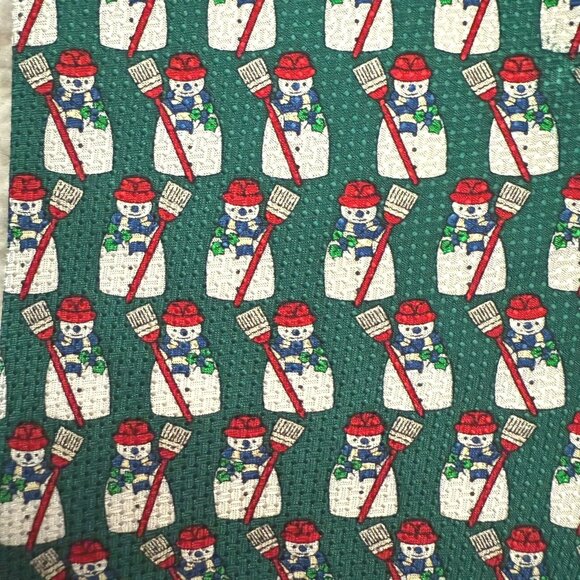 Vintage Cotswold Collection Silk Snowman Pattern Tie Christmas Holiday Winter - Picture 3 of 6